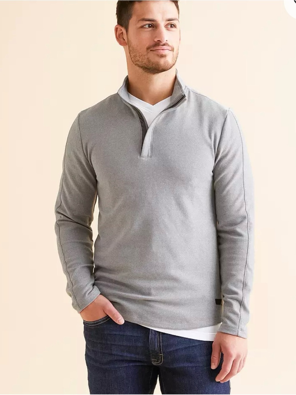NWT Outpost Large Pull over quarter zip in grey
